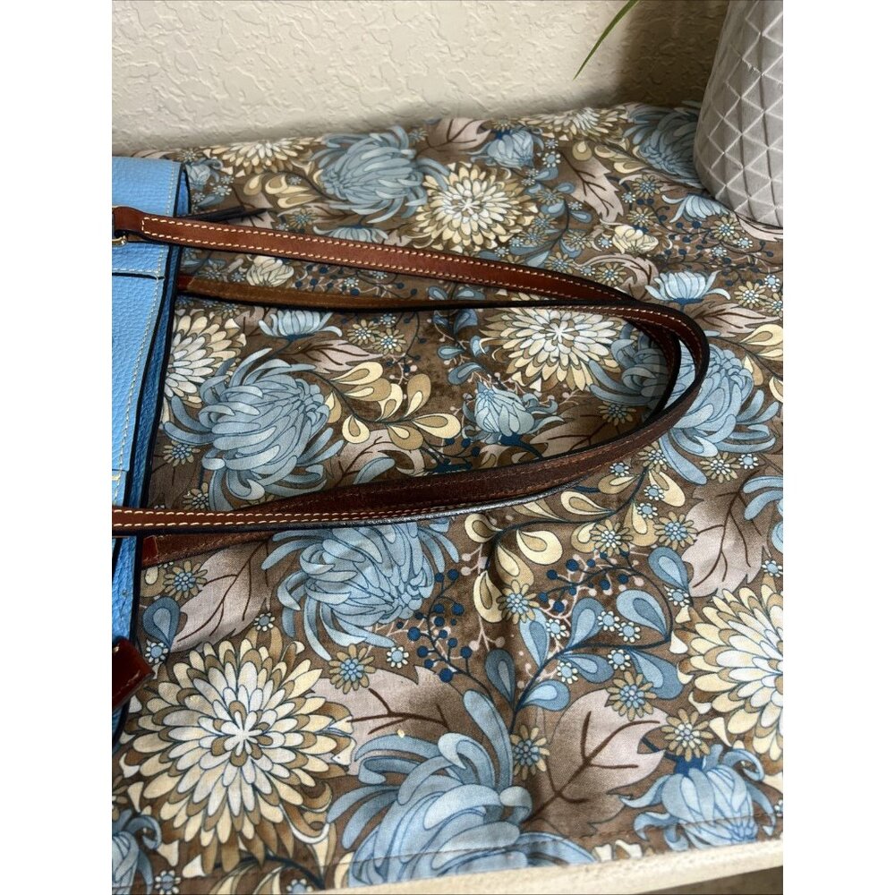 Dooney and Bourke Pebble Grain Small Lexington Tote Leather Sky Blue Purse - Picture 14 of 14